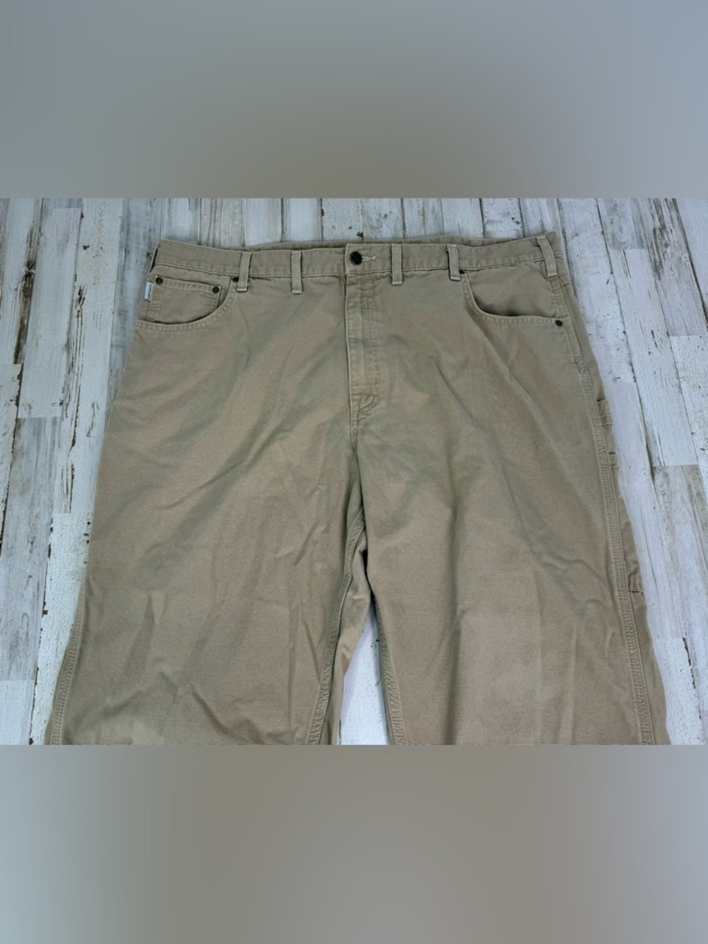 Carhartt Men's Tan Carpenter Cargo Tan Pants Size 44x31 Loose Fit - Picture 2 of 10